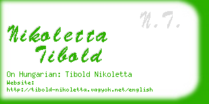 nikoletta tibold business card